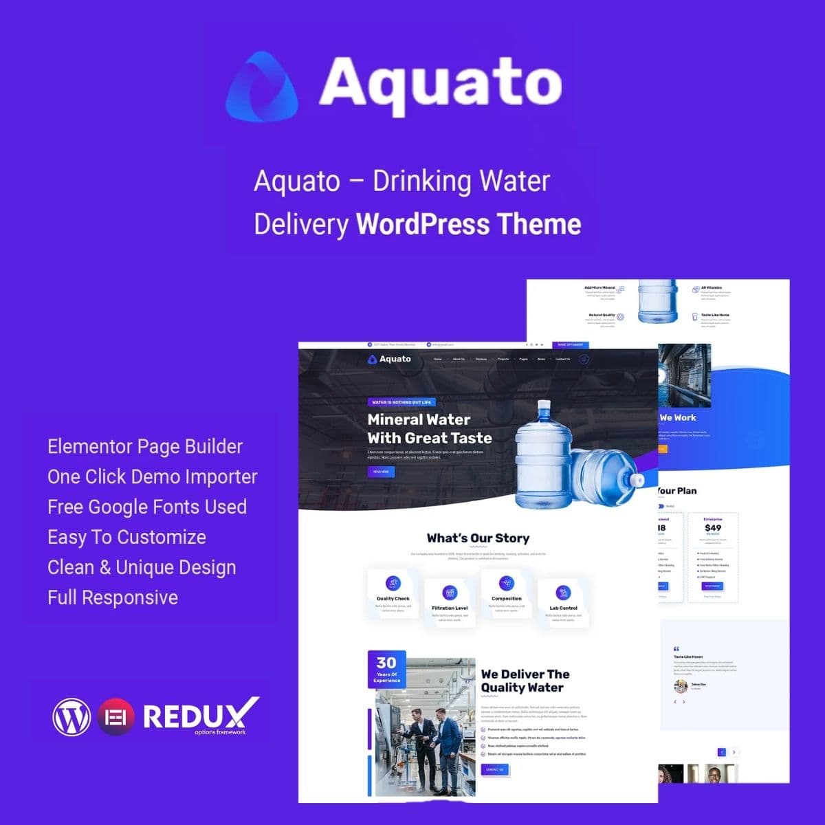 Aquato – Drinking Water Delivery WordPress-thema