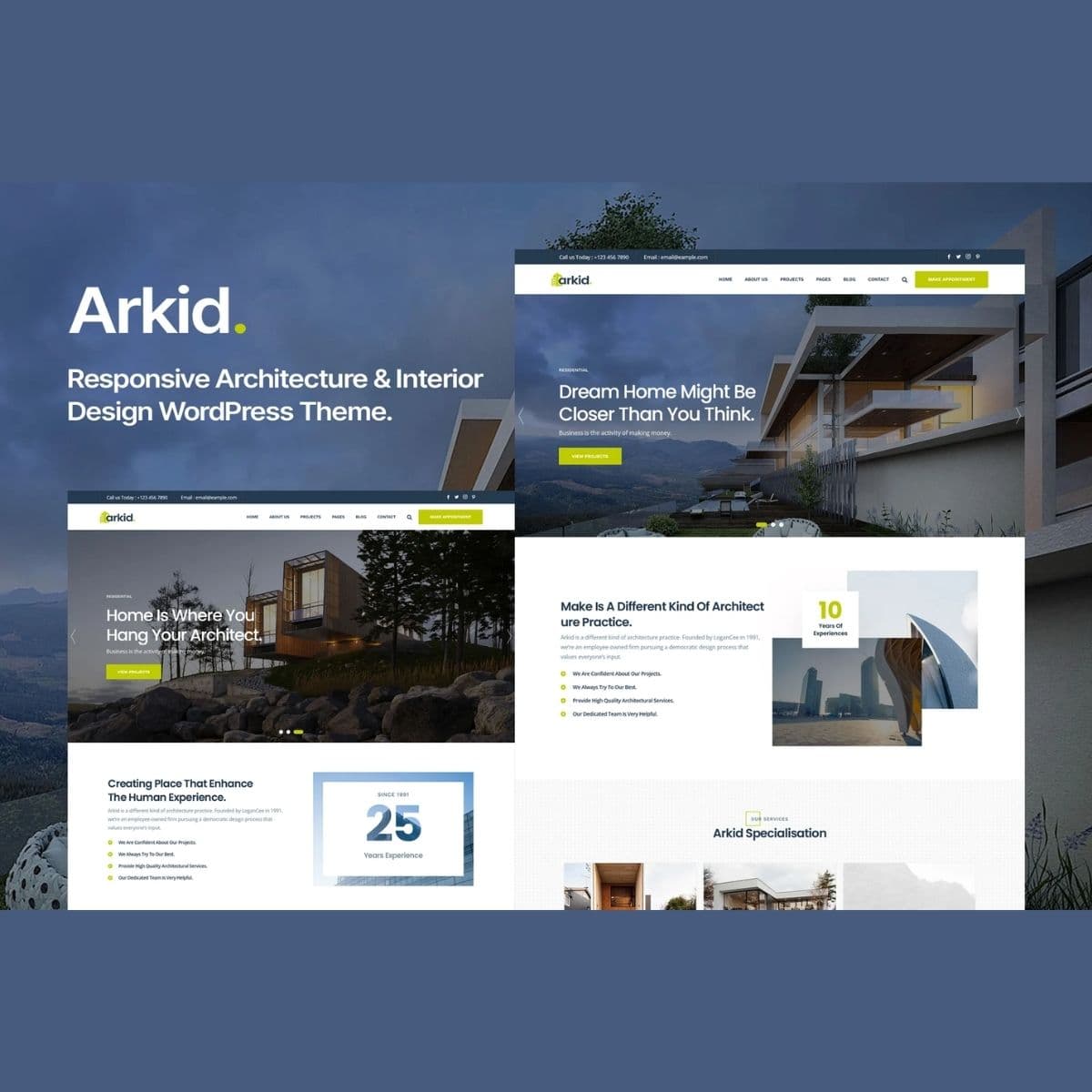 Arkid - Arquitectura and Interior Diseño Tema de WordPress