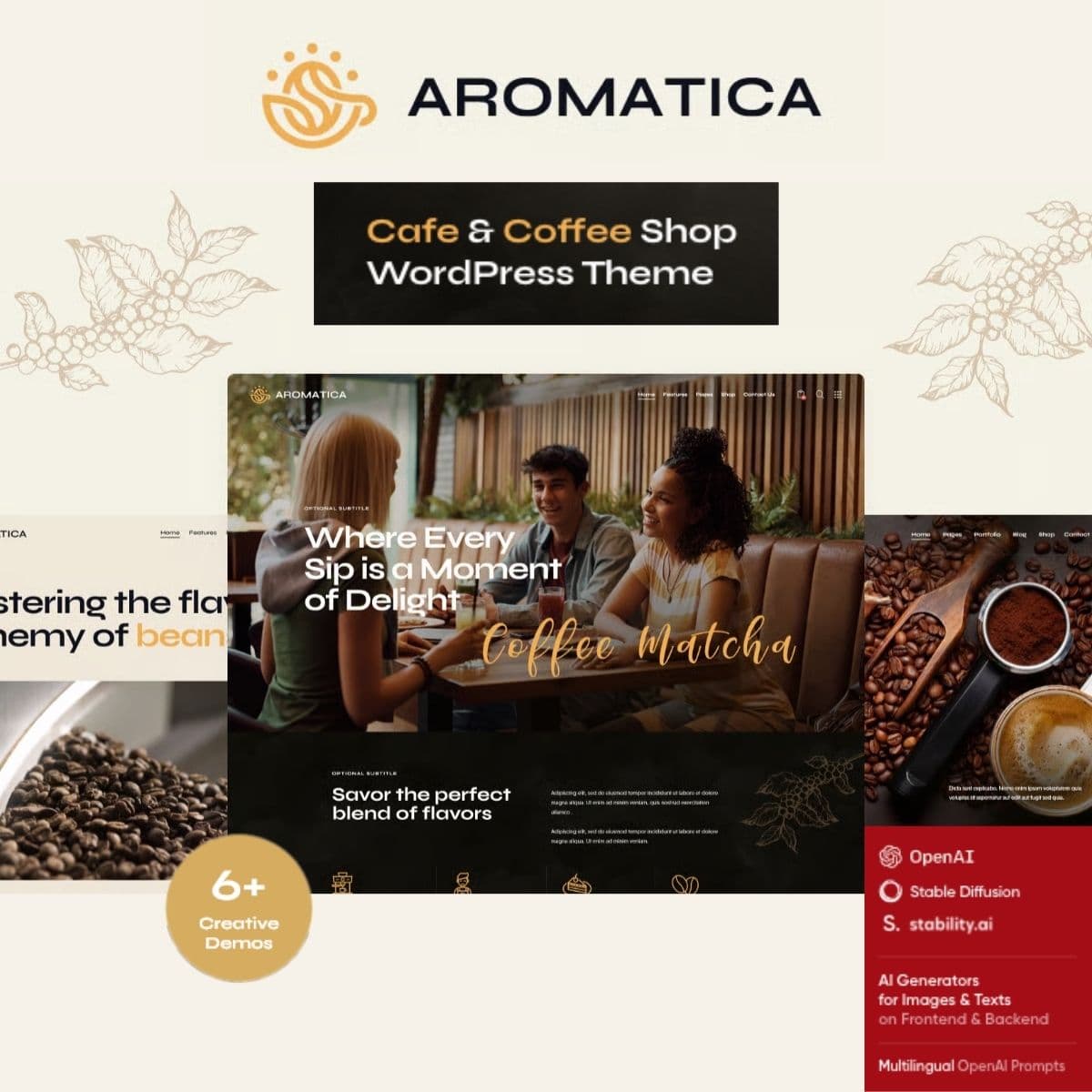 Aromatica - Cafe & Coffeeショップ WordPressテーマ