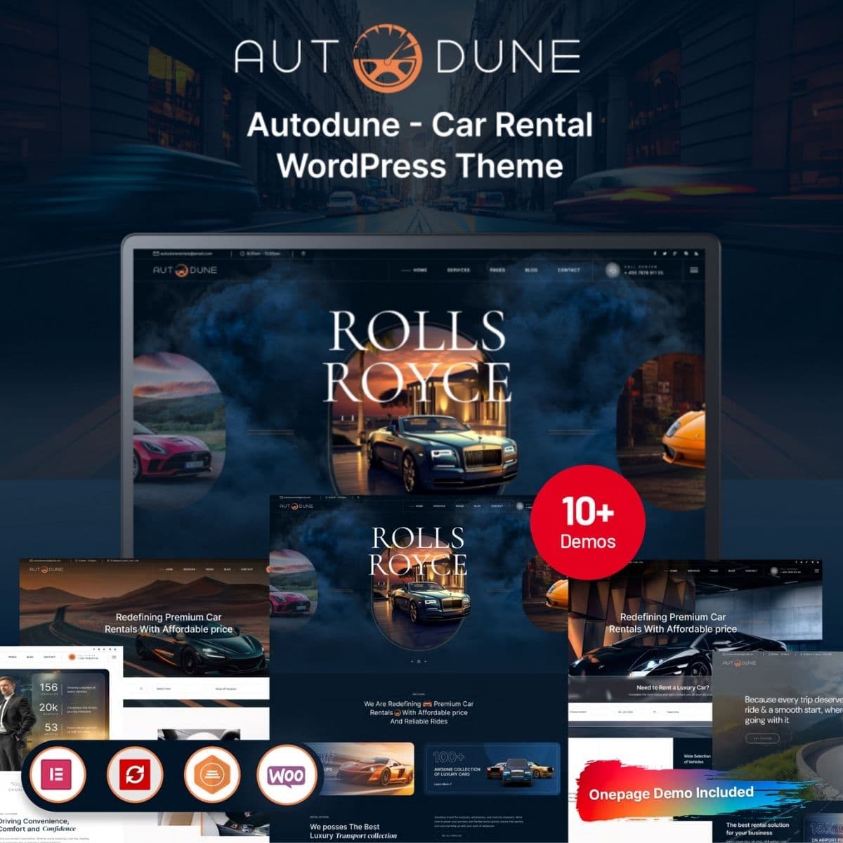 Autodune - Car Rental & Limousine ธีม WordPress