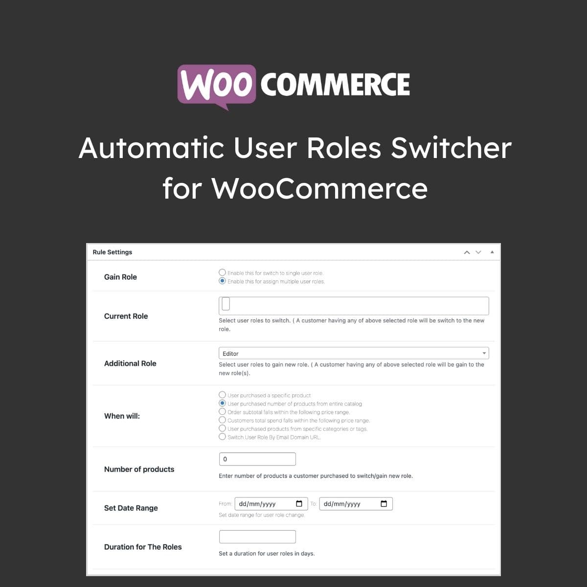 Automatic User Roles Switcher dla WooCommerce