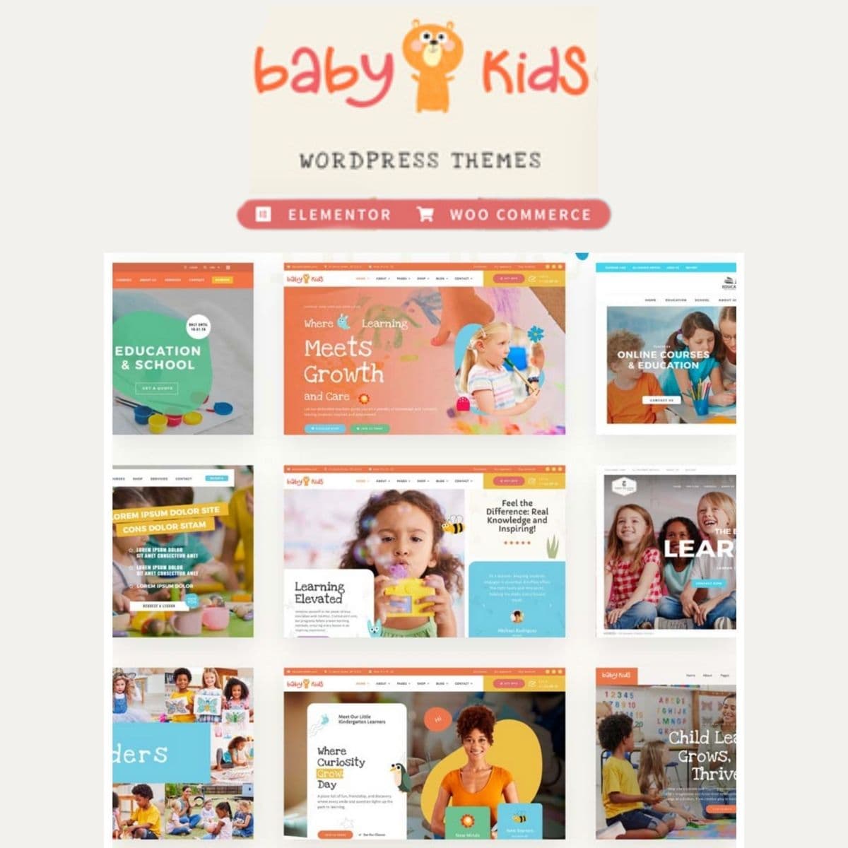 Baby Kids - تعليم Primary مدرسة Children WordPress