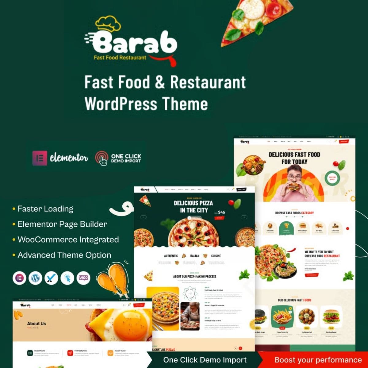 Barab - Fast Food & Restaurant ورڈپریس تھیم