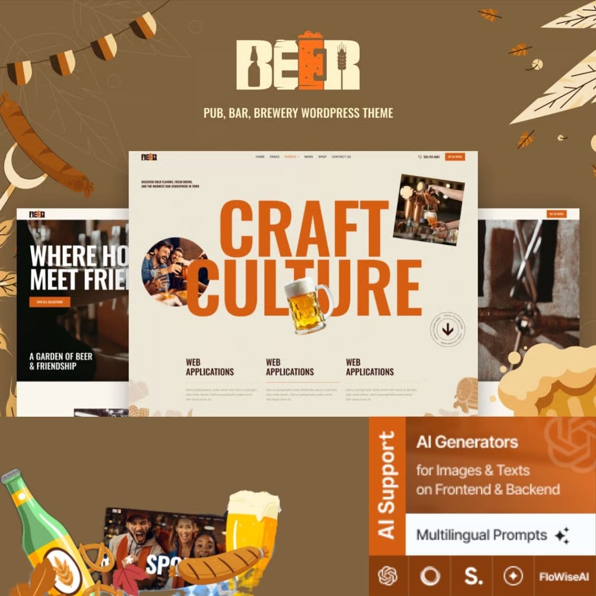 Beer - Pub, Bar, Brewery ورڈپریس تھیم