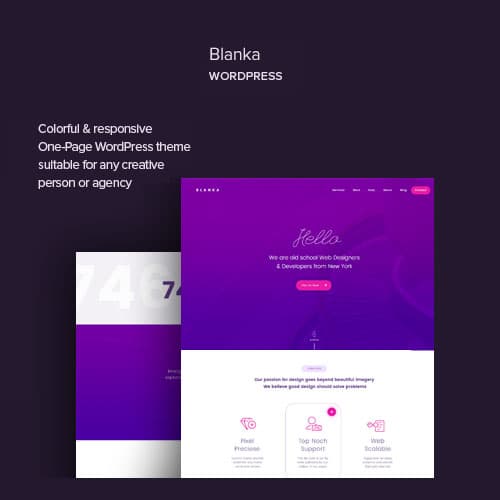 Blanka - One Page WordPress-thema