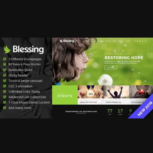 Blessing | Responsive WordPress-thema for Church Websites