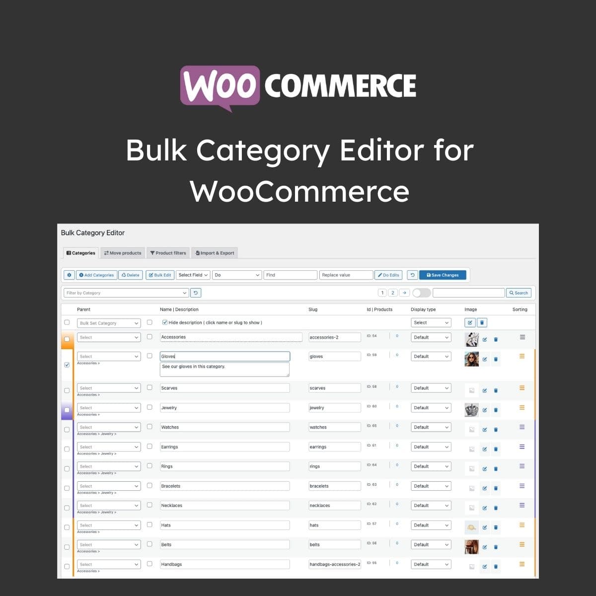 Bulk Category Editor voor WooCommerce