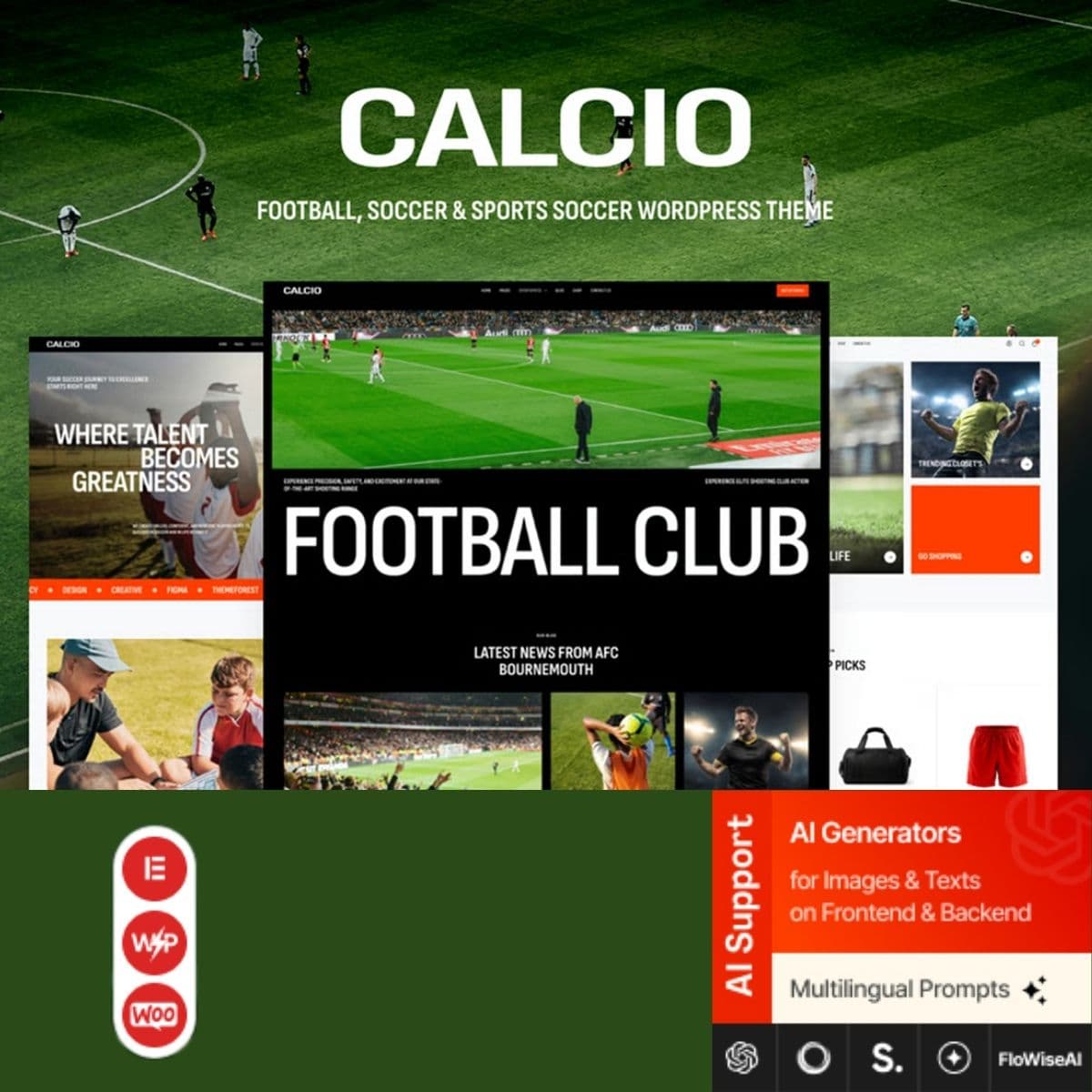 Calcio - Football & Soccer Elementor WordPress-thema