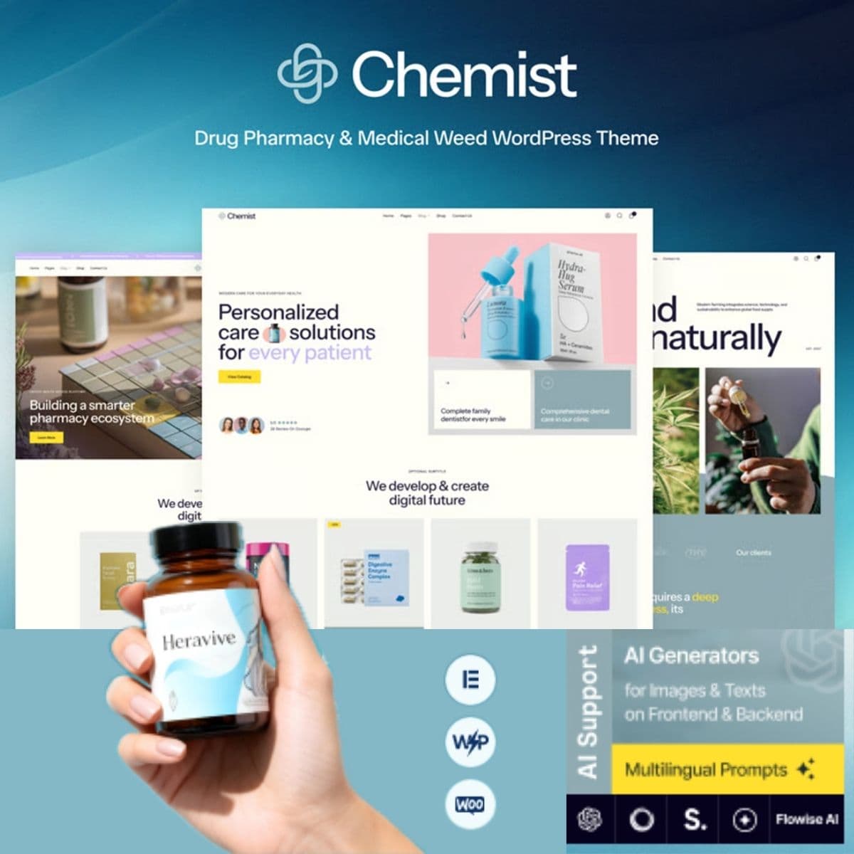 Chemist - Drug Pharmacy & メディカル Weed WordPressテーマ