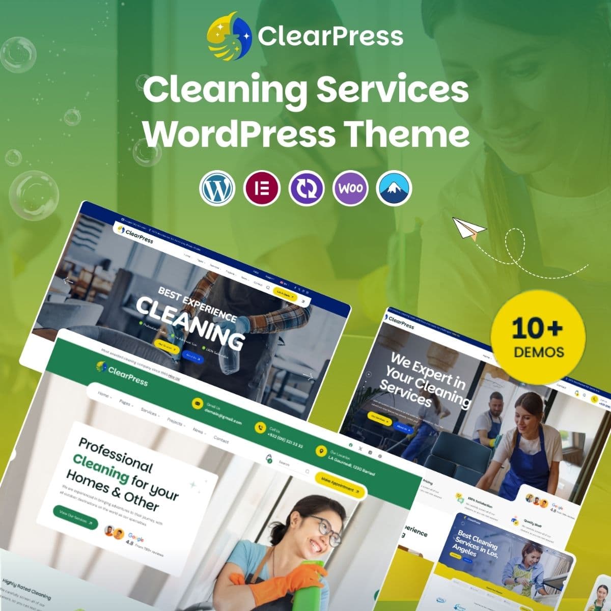 ClearPress - Чистыйing Услуги Тема WordPress