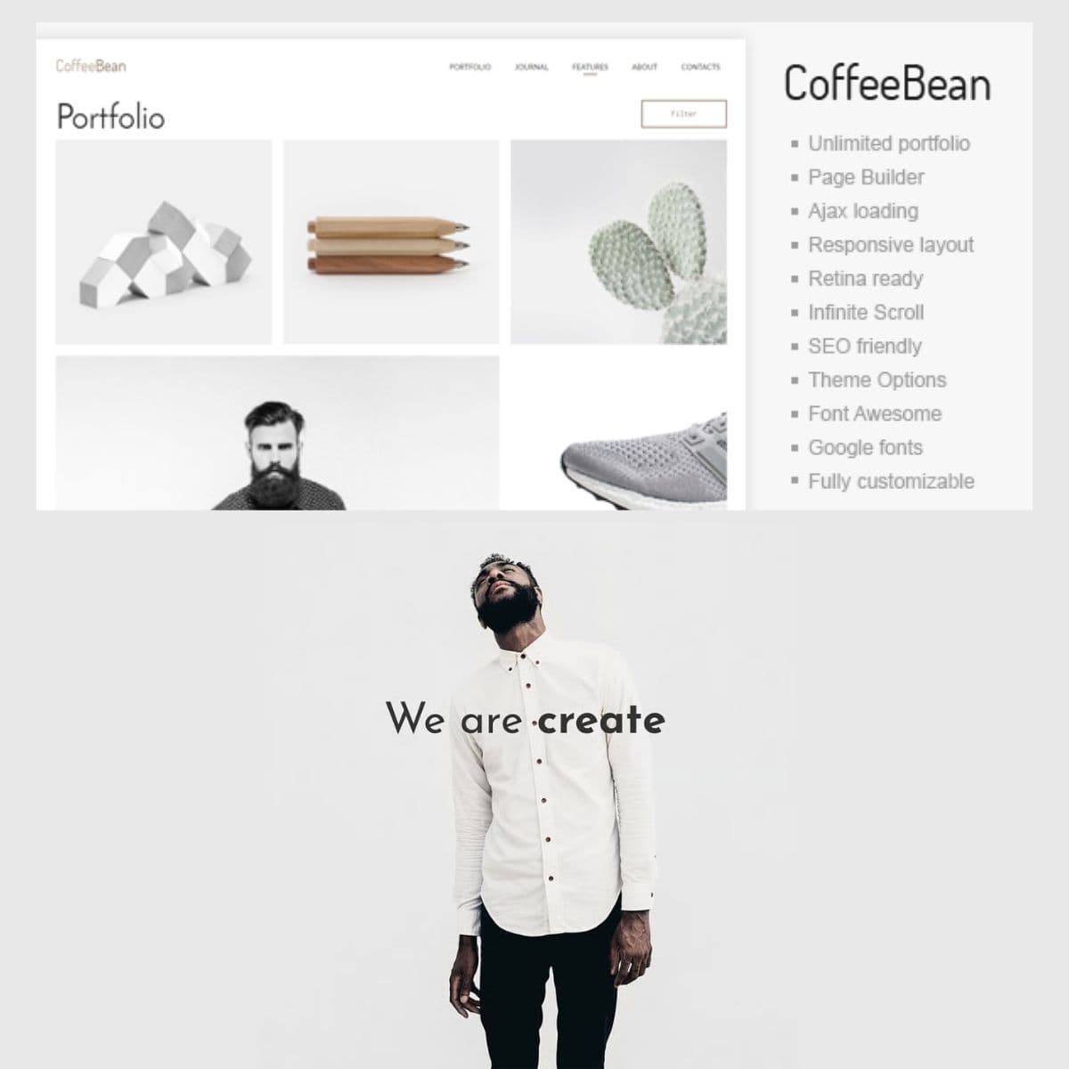 CoffeeBean - ธีม WordPress สำหรับพอร์ตโฟลิโอและบล็อก