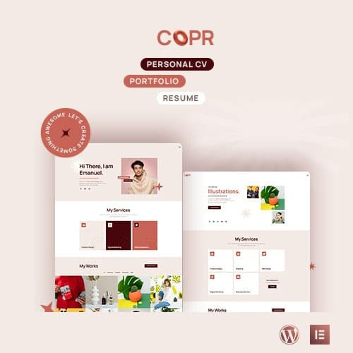 Copr - One Page Personal Portfolio, CV and Resume WordPress-thema