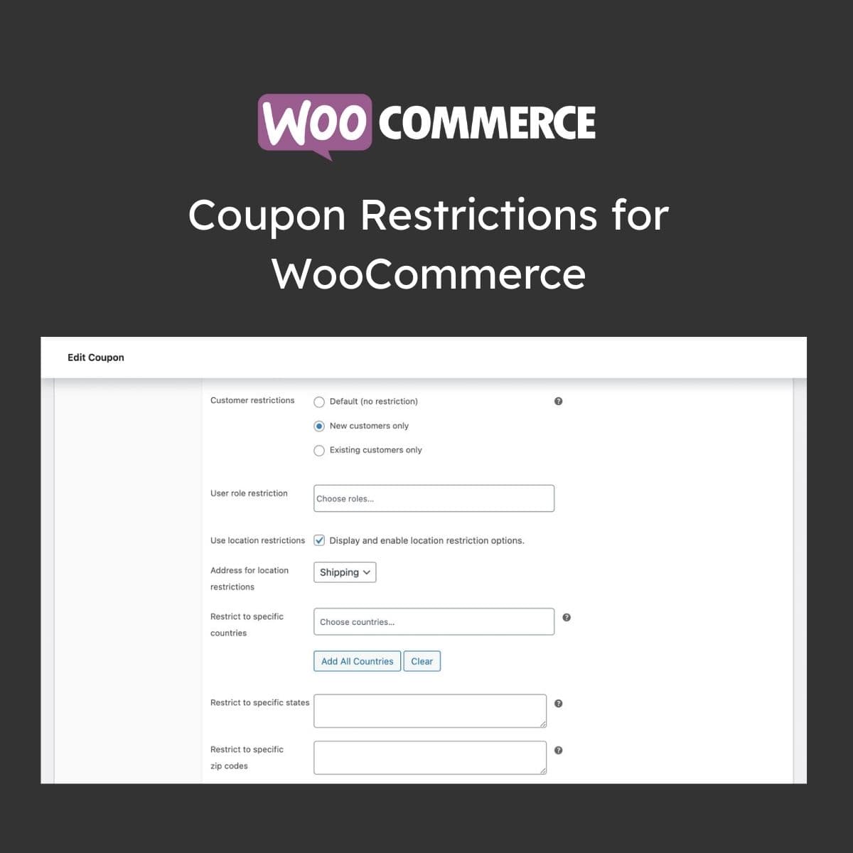 Kupon Restrictions dla WooCommerce