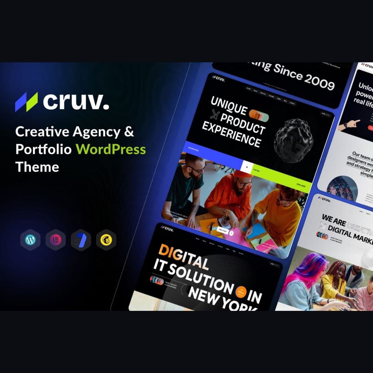 Cruv - クリエイティブ エージェンシー & ポートフォリオ WordPressテーマ