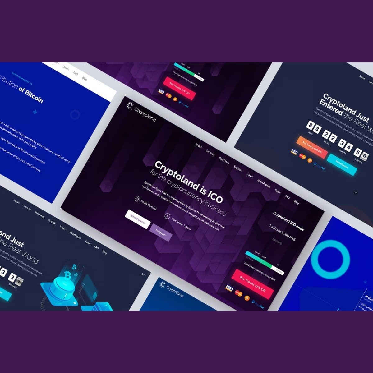 Crypto-land - Marketing Landing Page Motyw WordPress