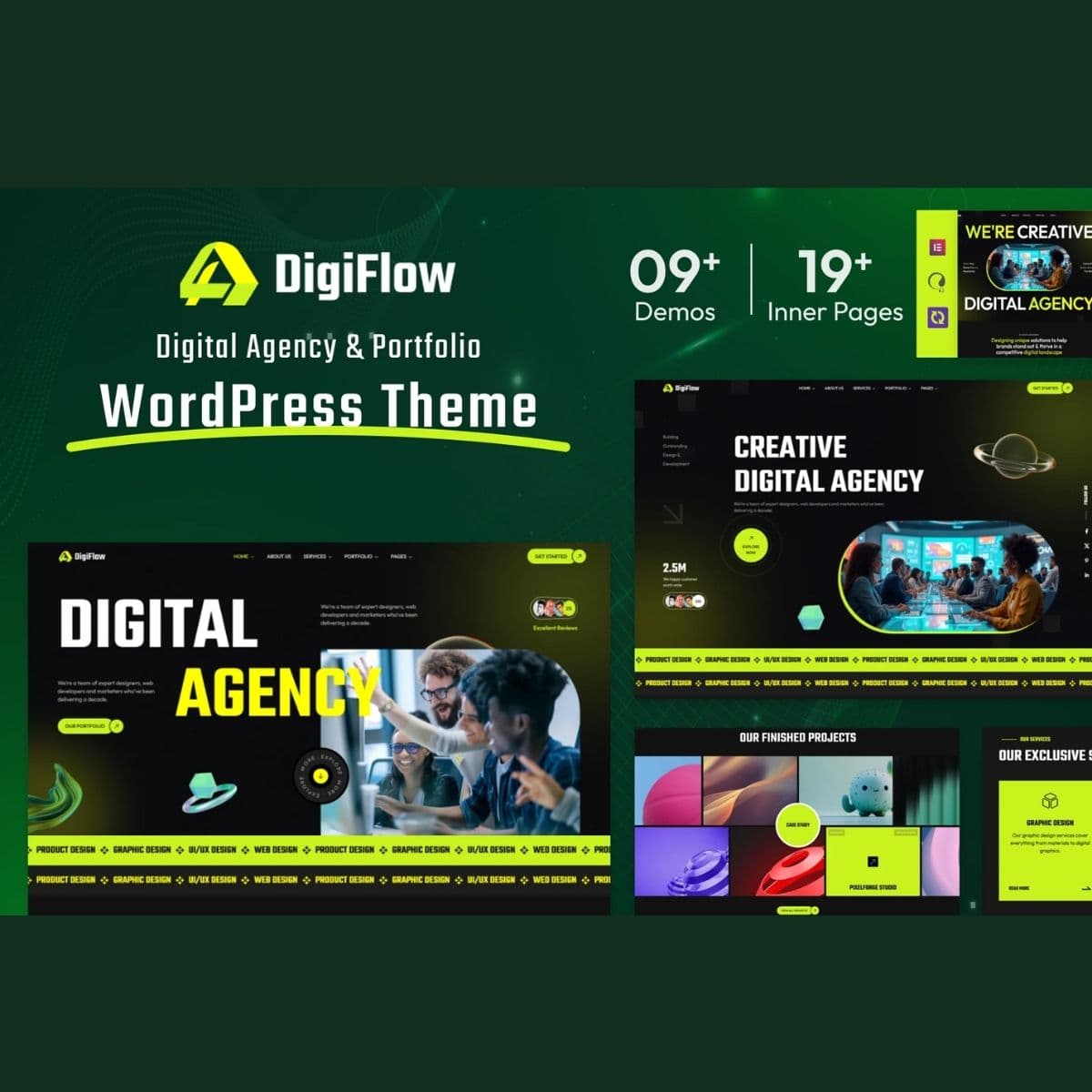 DigiFlow - Цифровой Агентство Тема WordPress