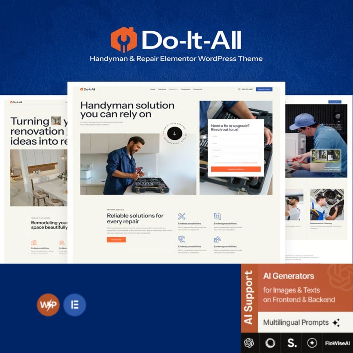 Do-It-All - Handyman & Repair Elementor Тема WordPress