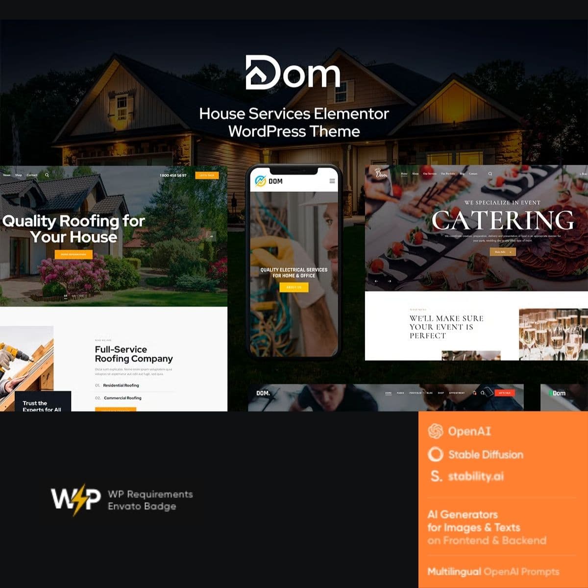 Dom - House Servizi Elementor Tema WordPress