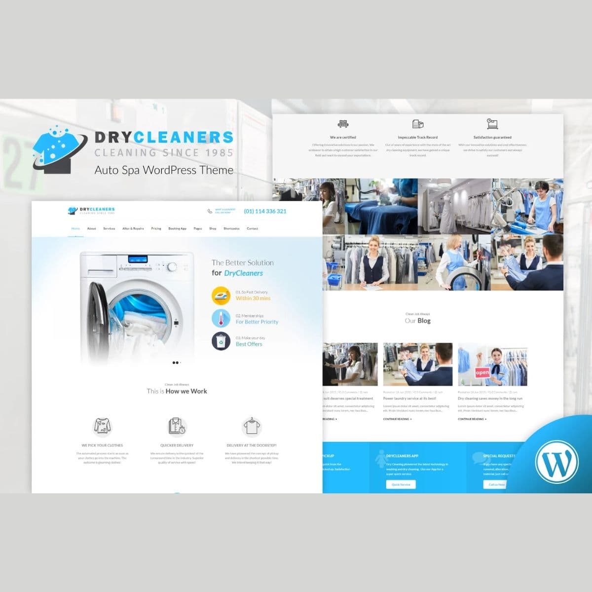 Dry Чистыйing | Laundry Услуги Тема WordPress