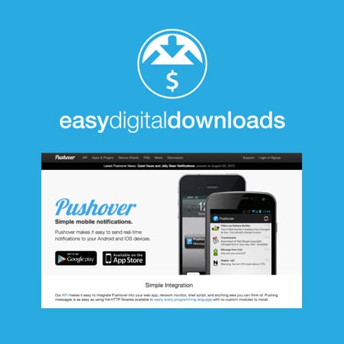 आसान डिजिटल Downloads Pushover सूचनाs