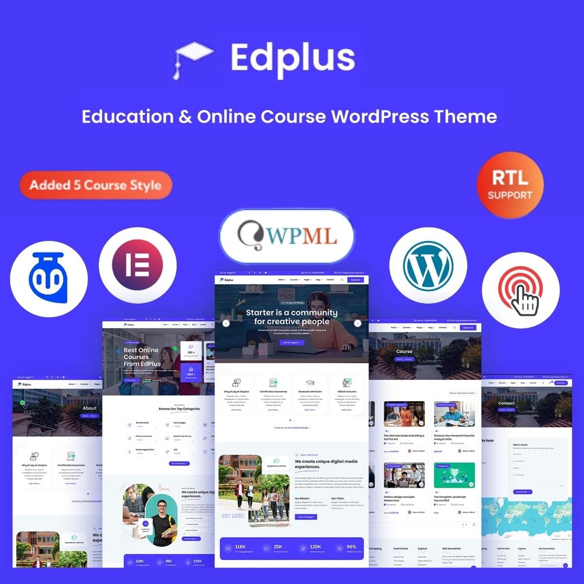 Edplus - Bildung & Online Course WordPress-Theme + RTL