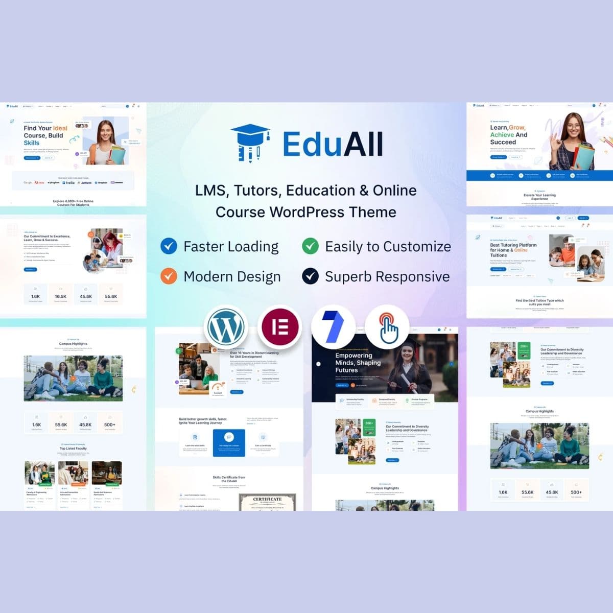 EduAll - Bildung LMS Tutors & Online Course WordPress-Theme Mehrzweck