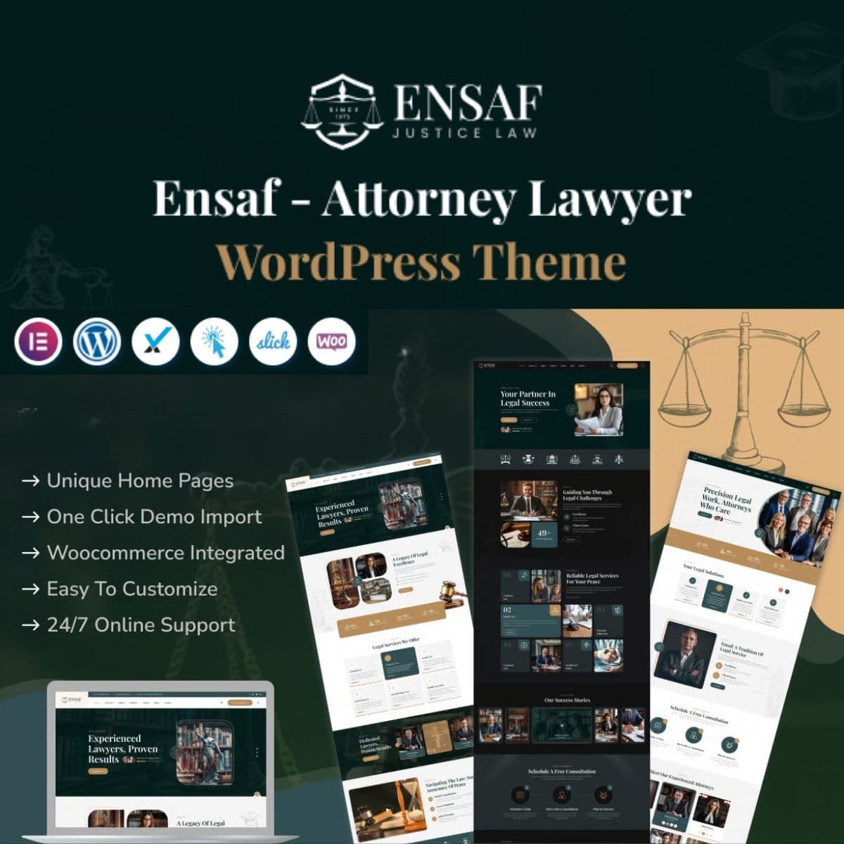 Ensaf - Attorney Lawyer ورڈپریس تھیم