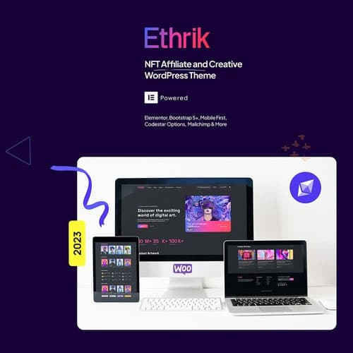 Ethrik - Creatief & NFT Affiliate WordPress-thema
