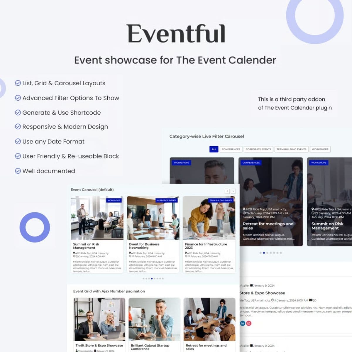 Events Showcase For The 이벤트s 달력