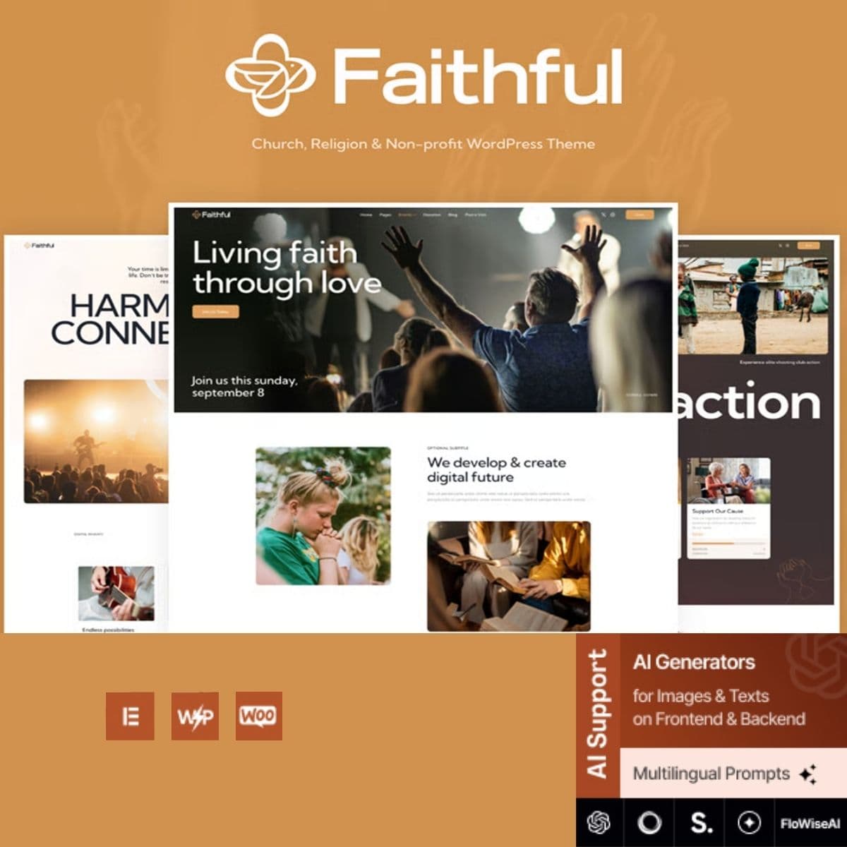 Faithful - Church & Religion Non-profit WordPress-thema