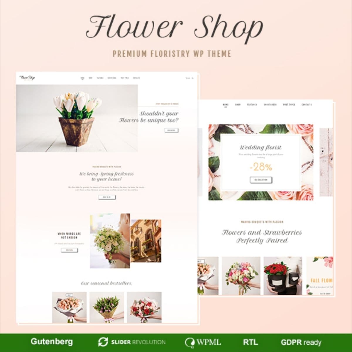 Flower Shop - Decoration Negozio and Floristic Tema WordPress