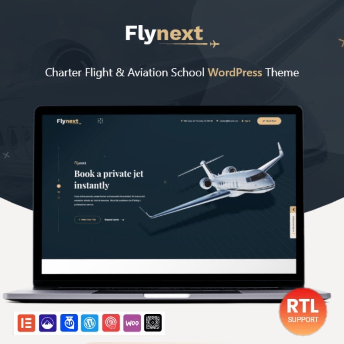 Flynext - বহুমুখী Aviation ওয়ার্ডপ্রেস থিম + RTL