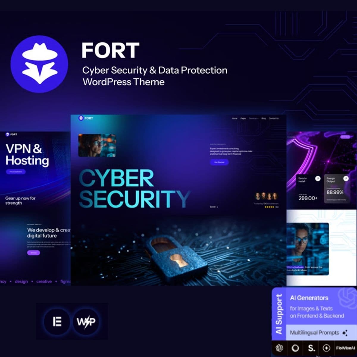 Fort - সাইবার সিকিউরিটি ও ডেটা সুরক্ষা WordPress থিম