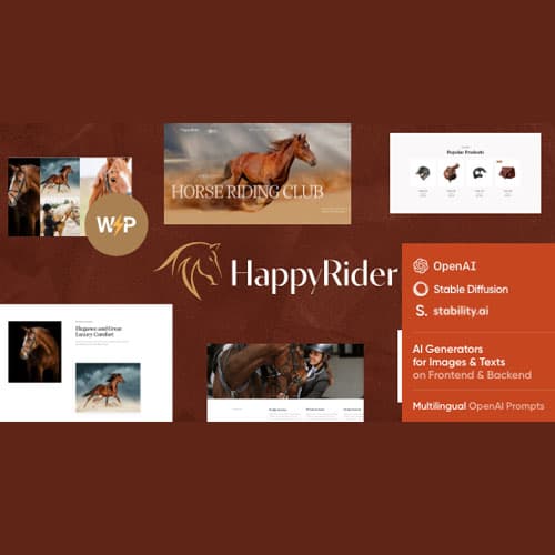 Happy Rider - Horse School & Equestrian Center WordPress-thema