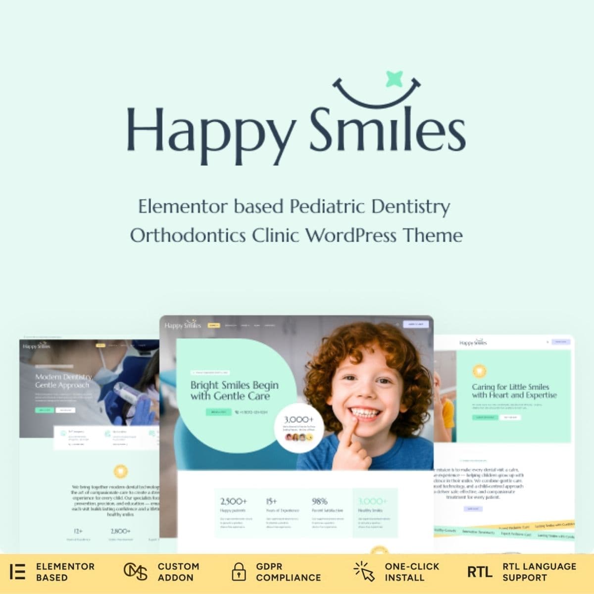 Happy Smiles - Pediatric Dental Clinic & Dentist قالب ووردبريس