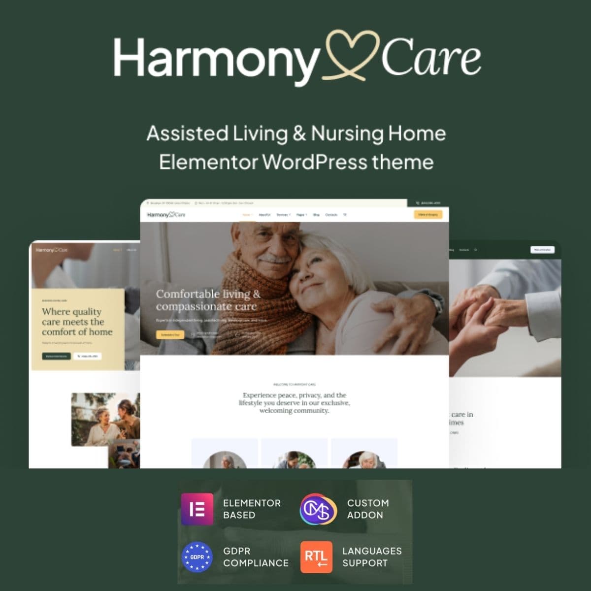 Harmony Care - Private Nursing Home & Senior Care ورڈپریس تھیم