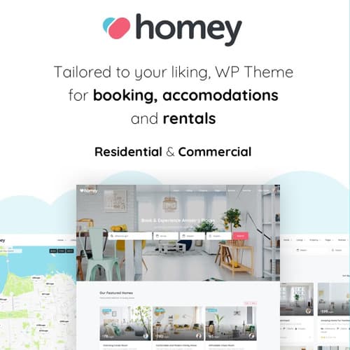 Homey - 예약 and Rentals 워드프레스 테마