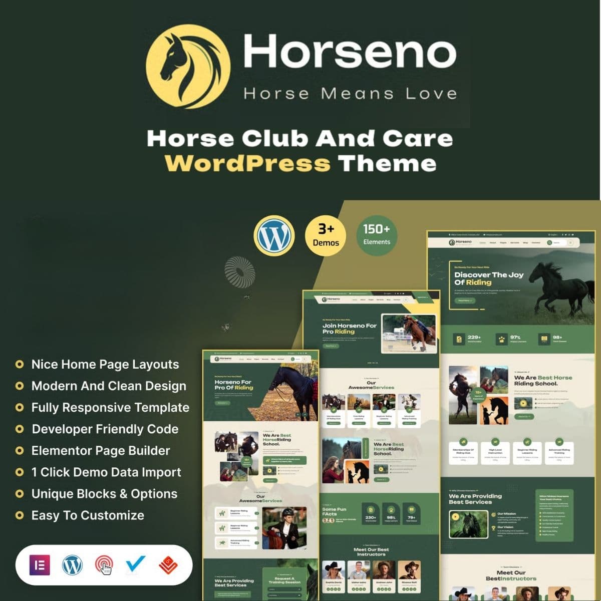 Horseno - Horse Club & Riding Sports WordPress-thema