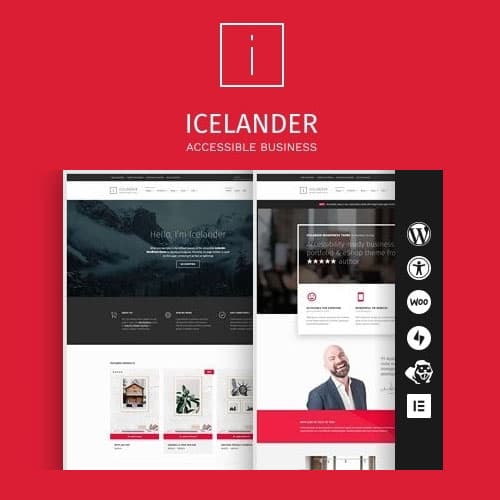 Icelander - Accessible کاروبار پورٹ فولیو & WooCommerce ورڈپریس تھیم
