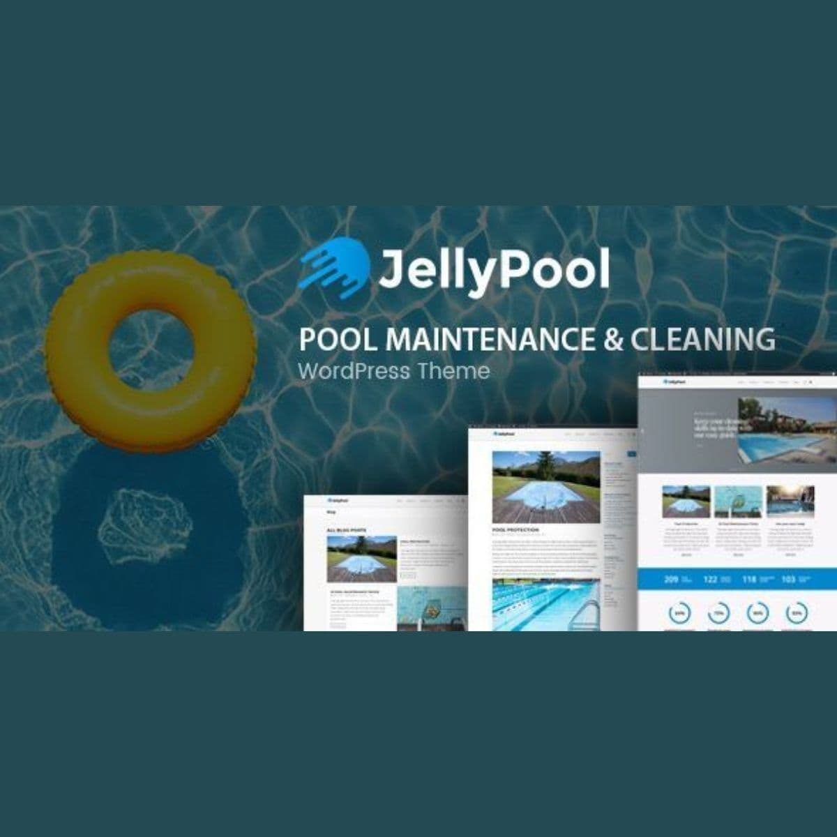 JellyPool - Pool Maintenance & نظيفing قالب ووردبريس