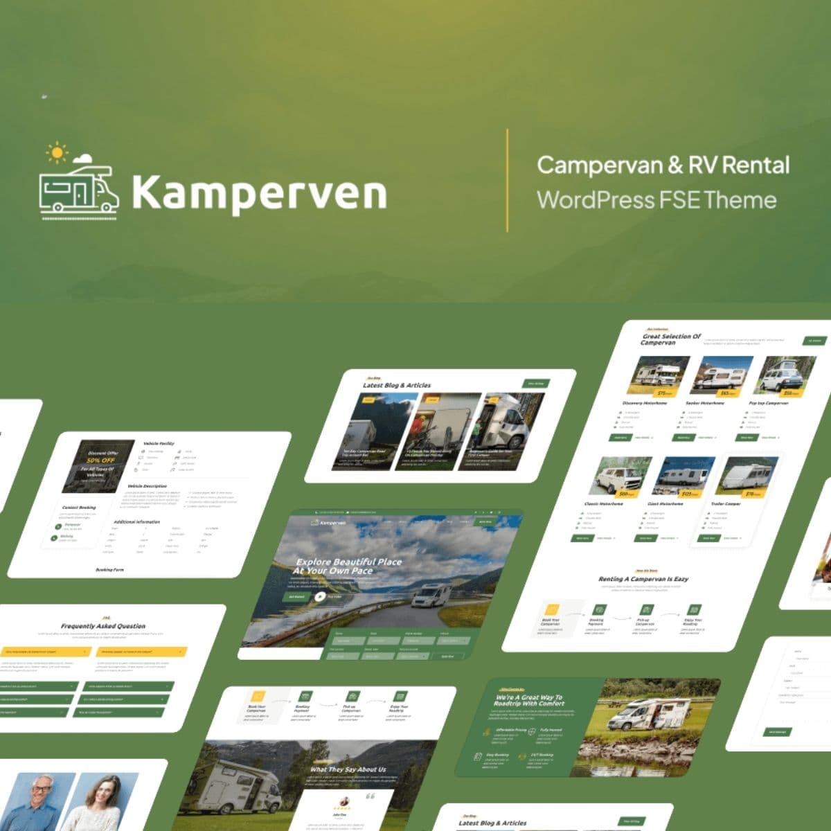 Kamperven - Тематика WordPress для аренды кемперов и автодомов