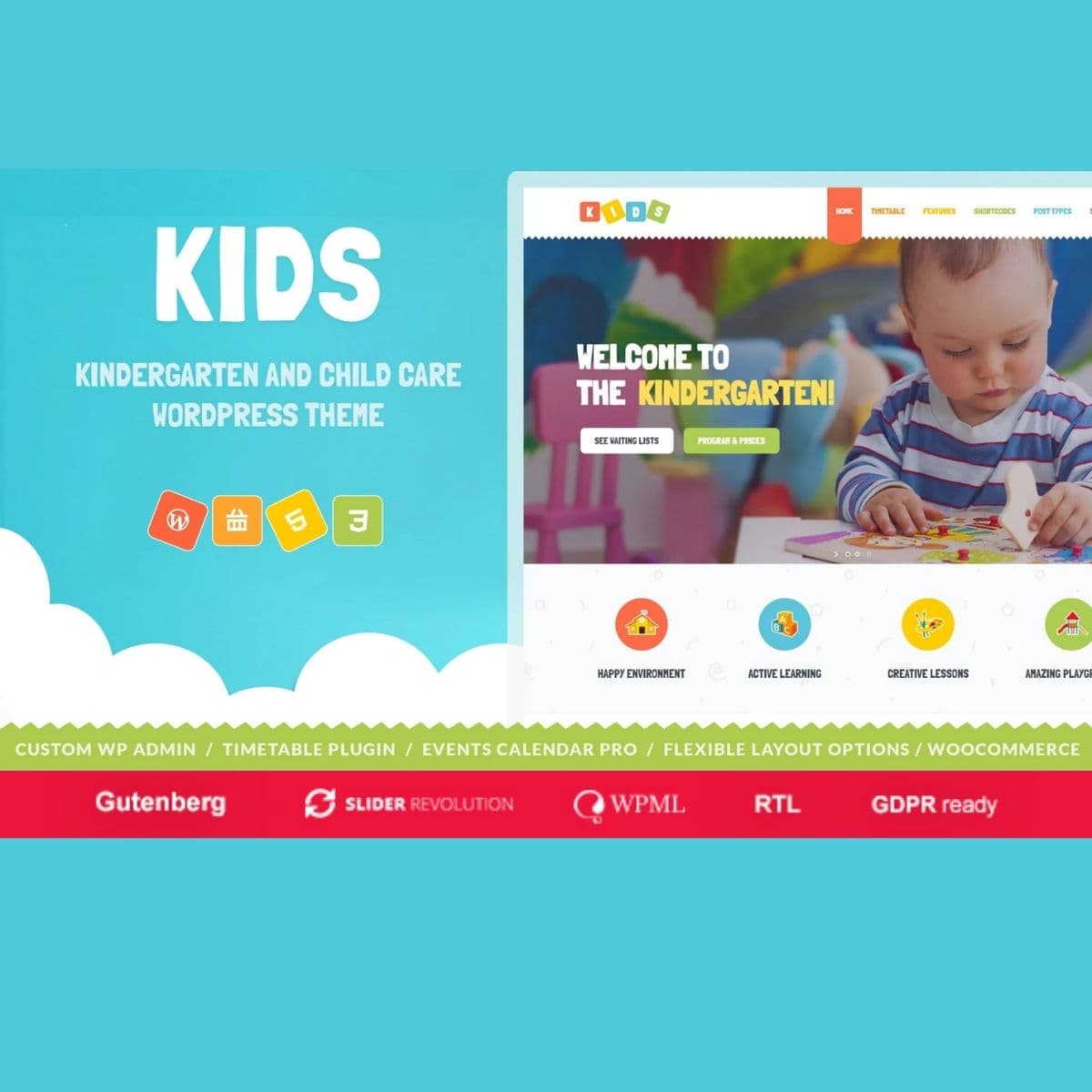 Kids - Day Care & Kindergarten Тема WordPress for Children