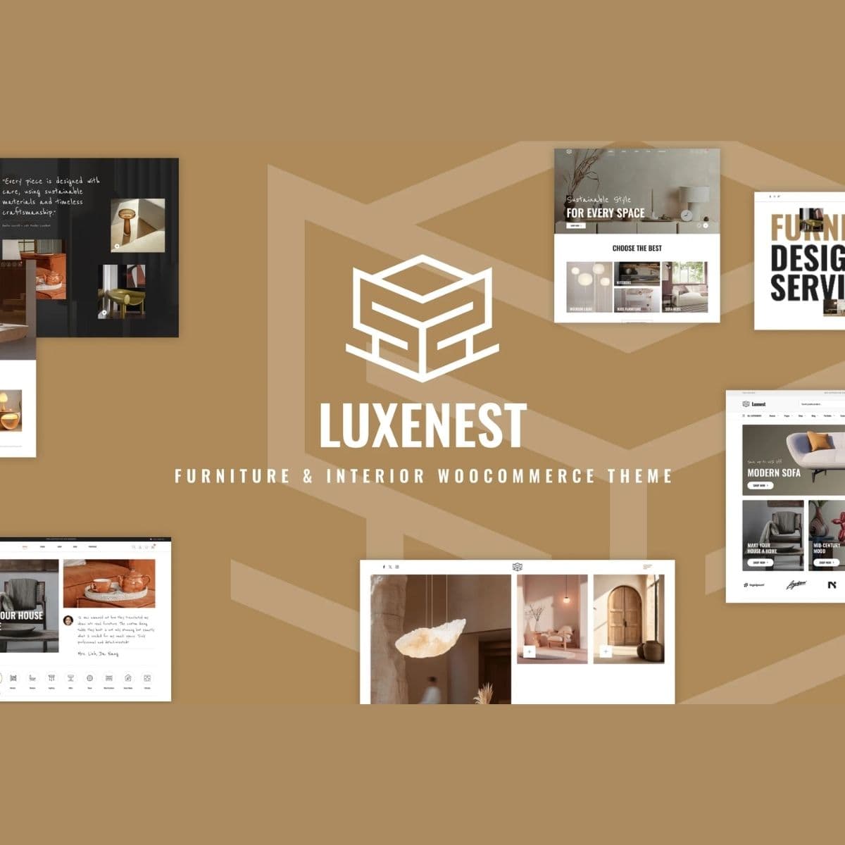 LuxeNest - Furniture & Interior WooCommerce ورڈپریس تھیم