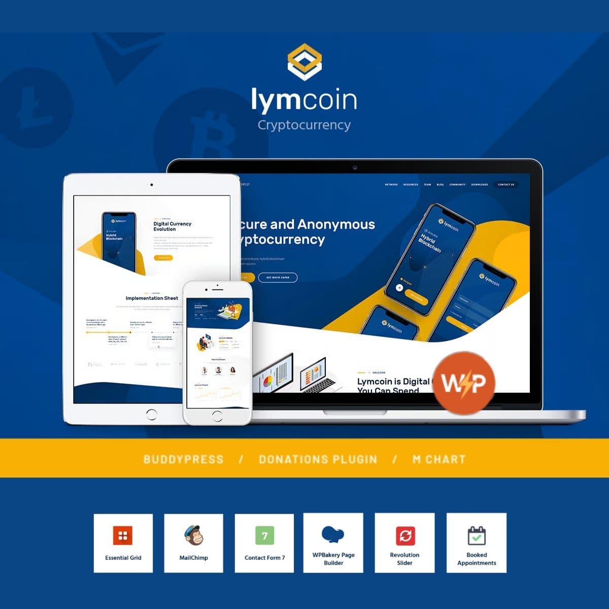 Lymcoin | ICO Cryptocurrency Bitcoin قالب ووردبريس
