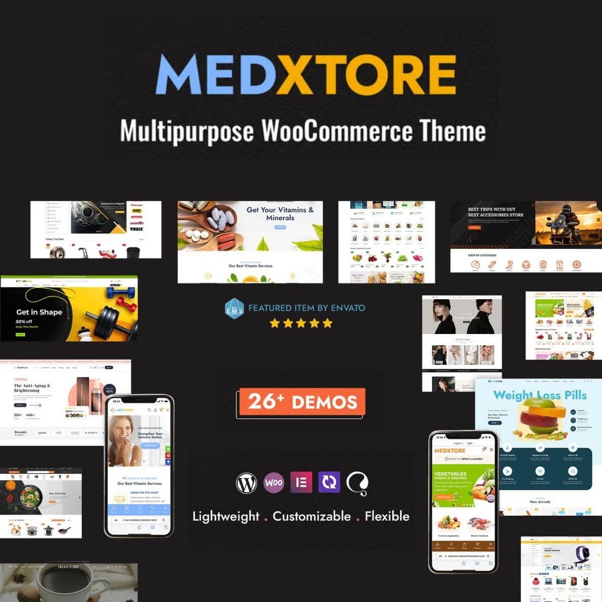 MedXtore – Responsive Đa năng Elementor WooCommerce Theme WordPress