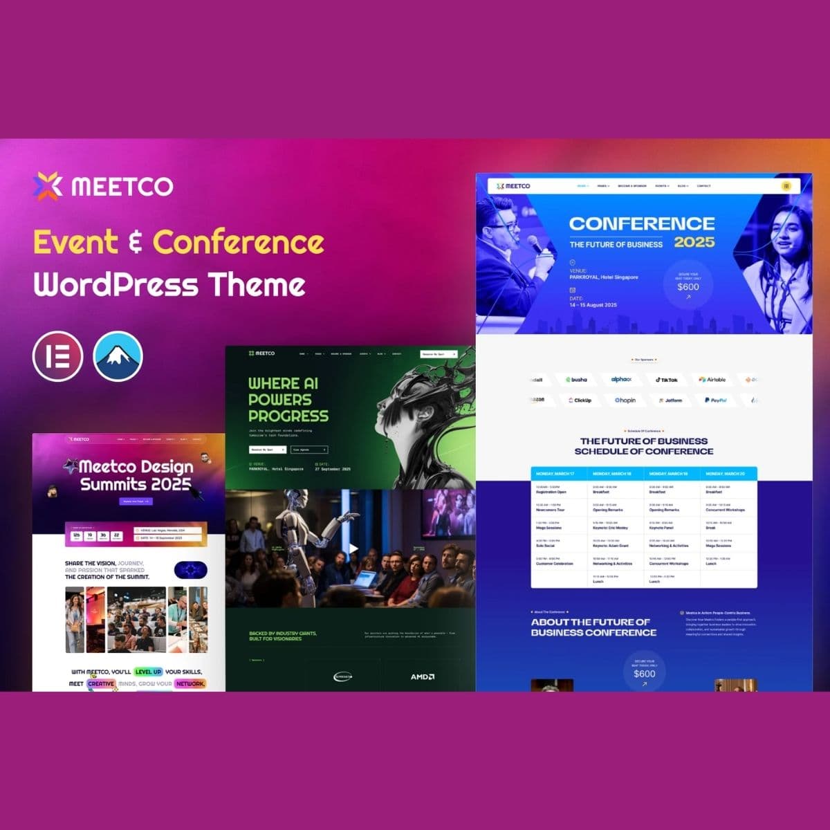 Meetco - حدث & Conference قالب ووردبريس
