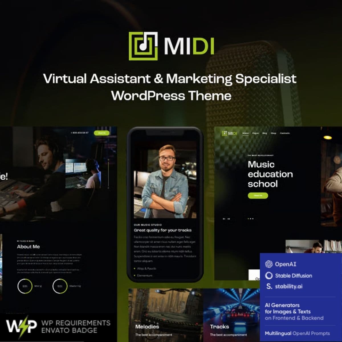 Midi - Sound & Music Schule WordPress-Theme