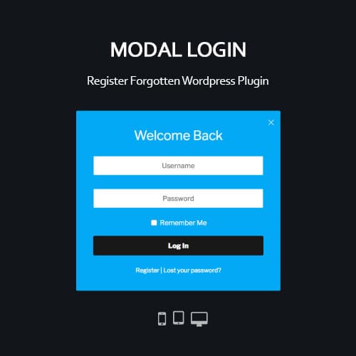Modal Anmeldung Register Forgotten Wordpress Plugin