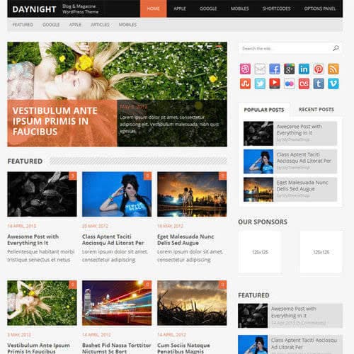 MyThemeShop Daynight 워드프레스 테마