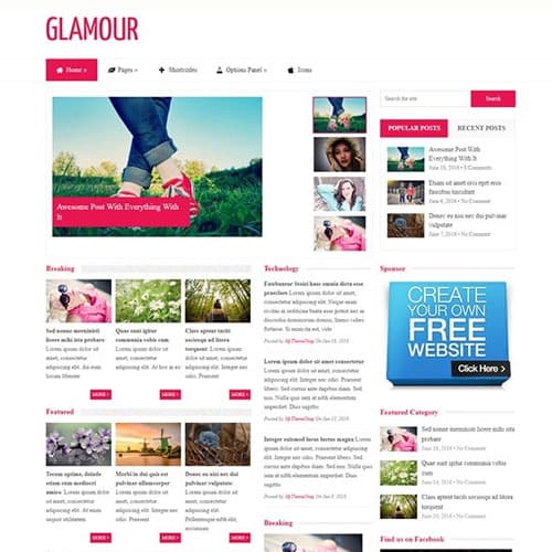 MyThemeShop Glamour ธีม WordPress